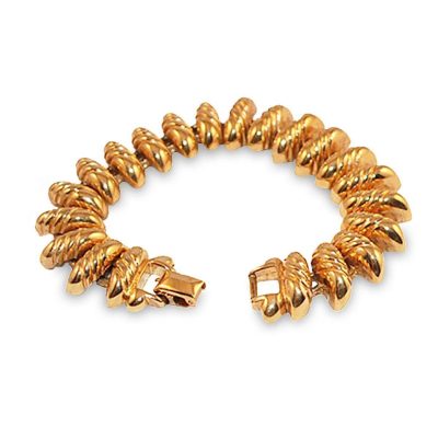 Vintage 80s AFJ San Marco Gold Link Bracelet