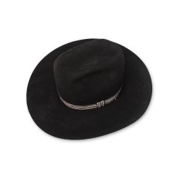 Adam Hats Cowboy Hat, 5X Black Beaver Felt, Western 101 Corral, Size 7 1/8