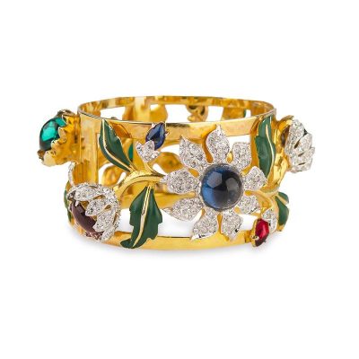 1939 Coro "Carmen Miranda" Rhinestone Gold-Plated Bracelet