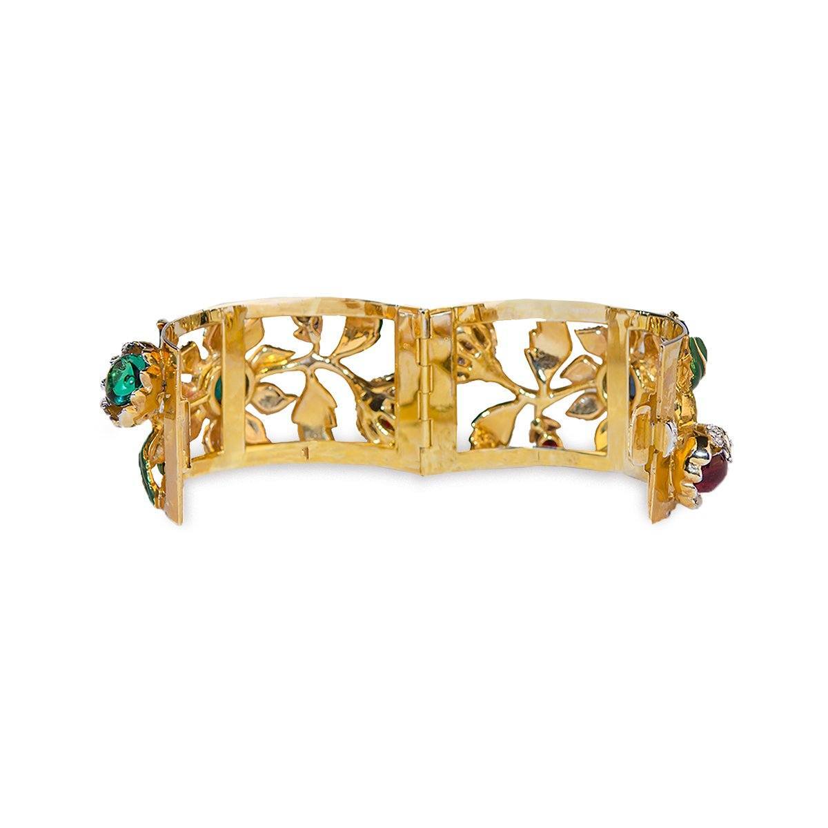 1939 Coro "Carmen Miranda" Rhinestone Gold-Plated Bracelet