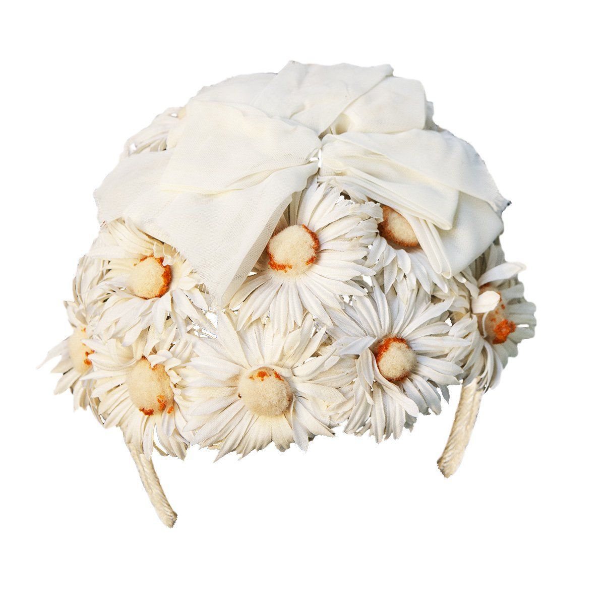 1950s Daisy Floral Half Hat