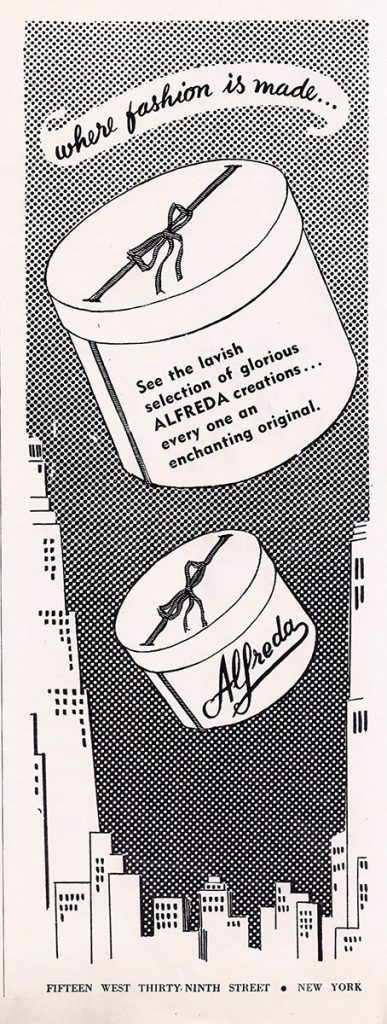 Alfreda hatbox ad 1951