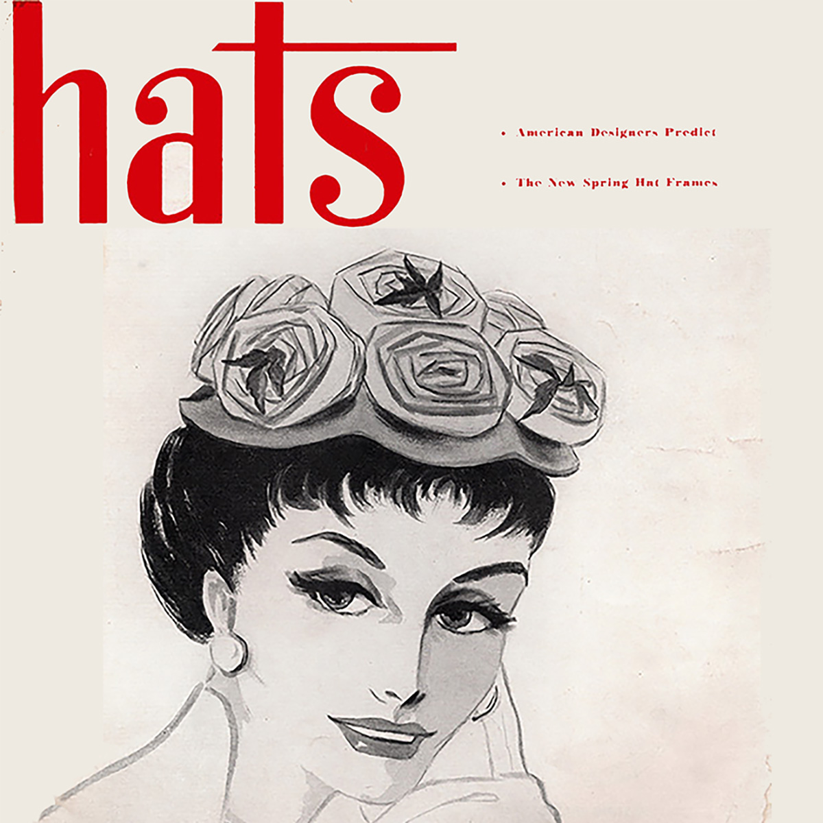 1958 floral half hat