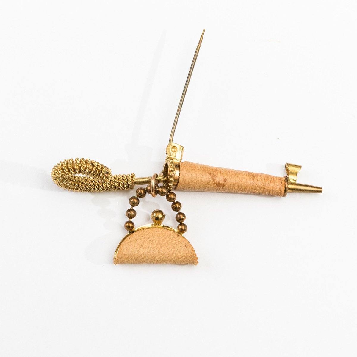 cork jewelry, umbrella pin