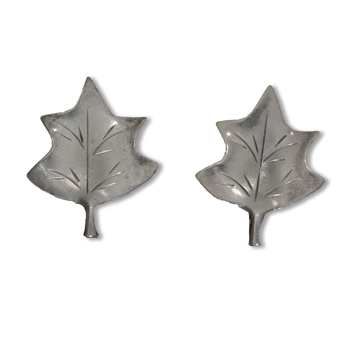 1950s Stuart Nye Sterling Silver Maple Leaf Brooch & Earrings