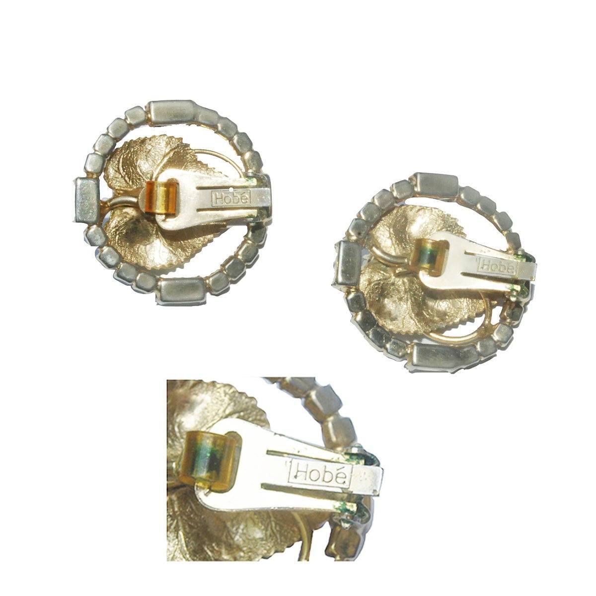 1950s Hobe Pearl & Rhinestone Earrings