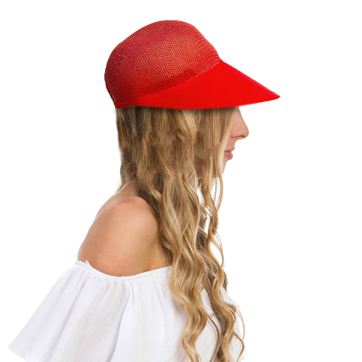 womens red visor
