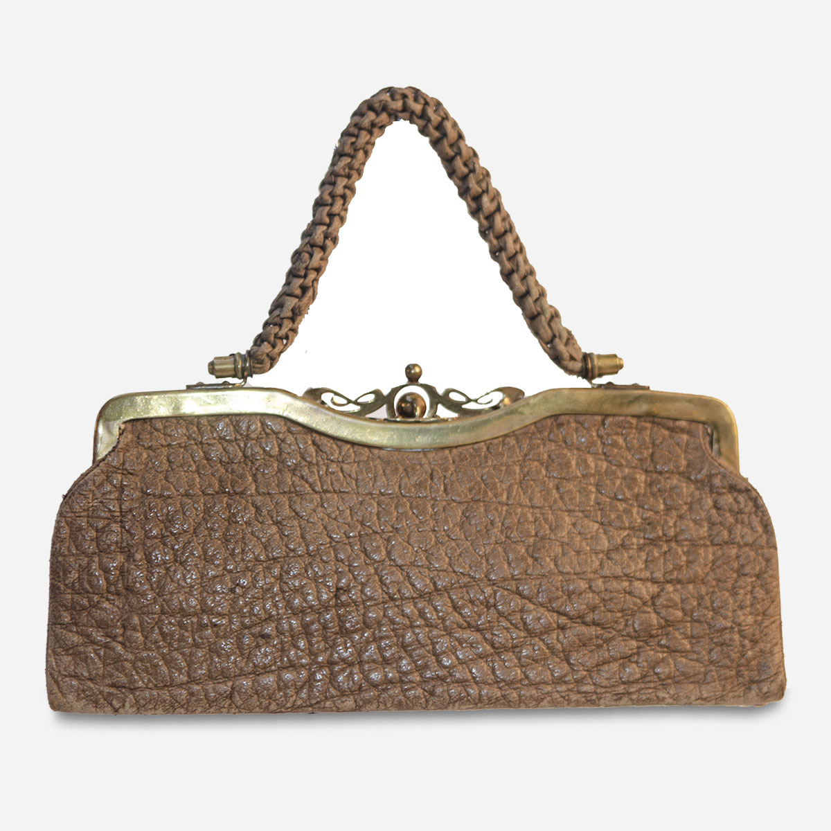 antique pebble leather handbag