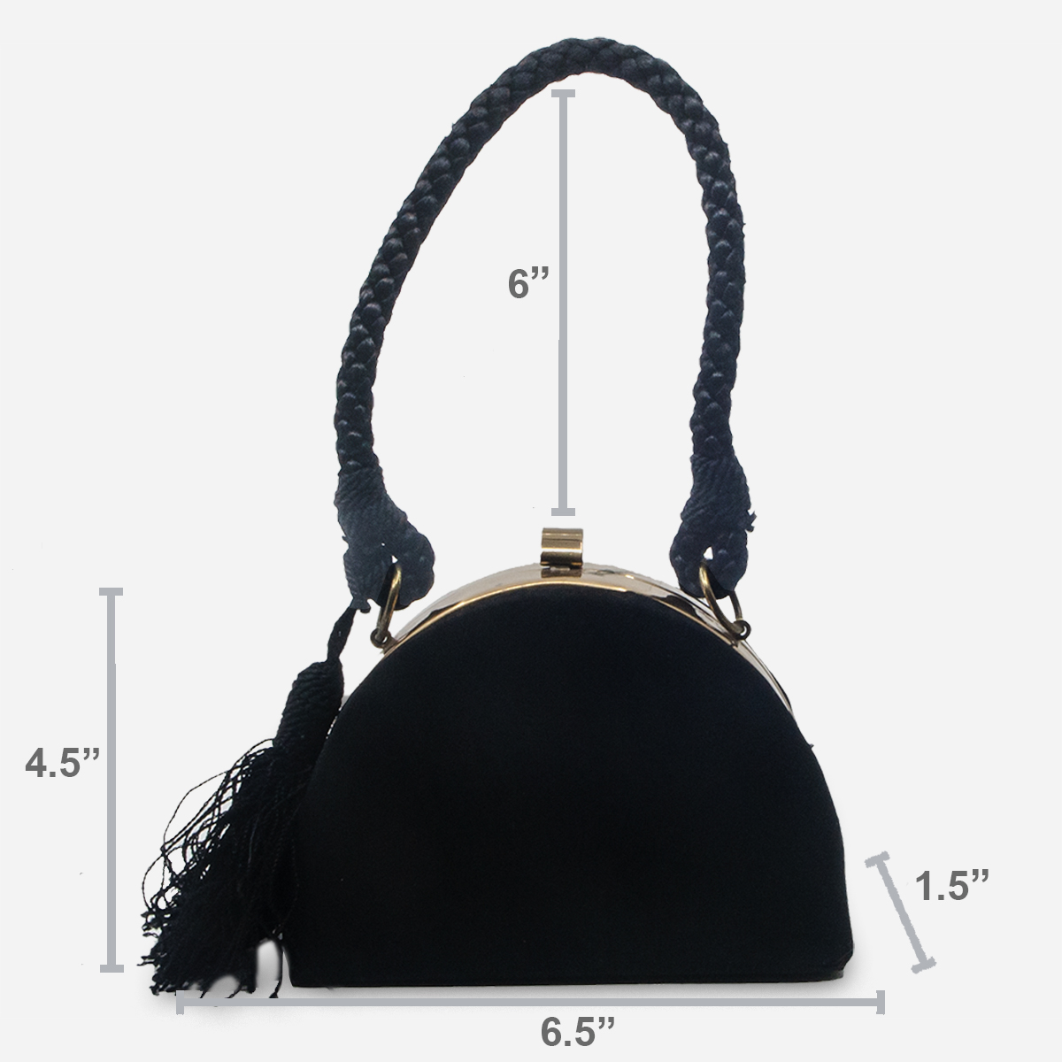 Black tassel bag size