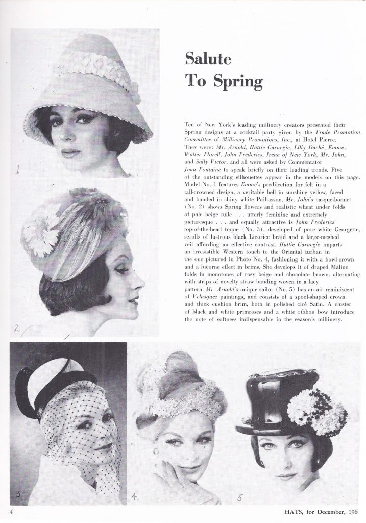 Spring hat fashions from 1961