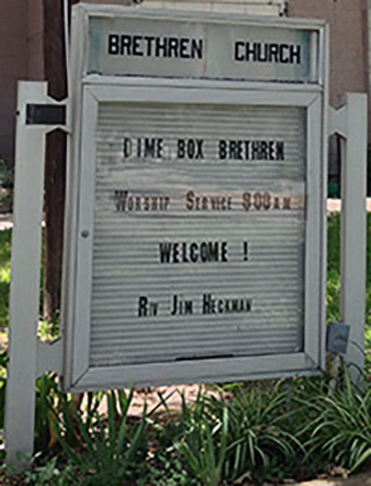 Brethren Church Dime box texas