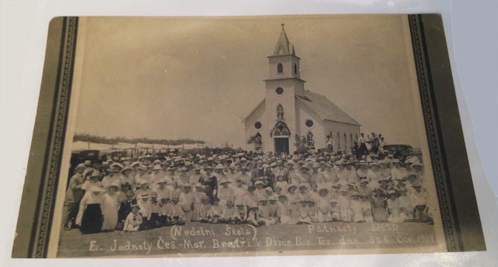 1st Moravian Brethren Church Dime box texas Church 1917