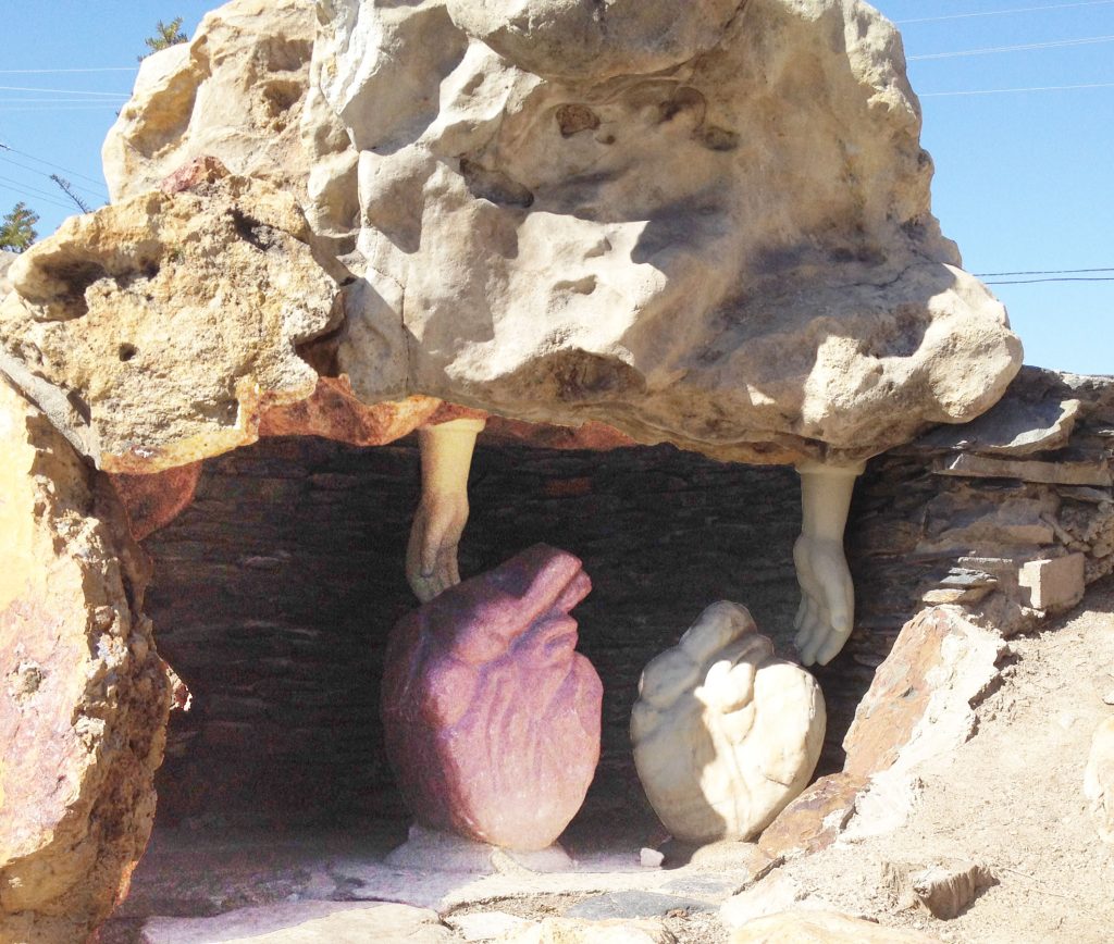 Carved hands in Gilgal Cave