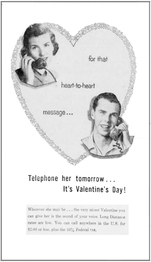 Vintage valentine's day advertisement from newspapers