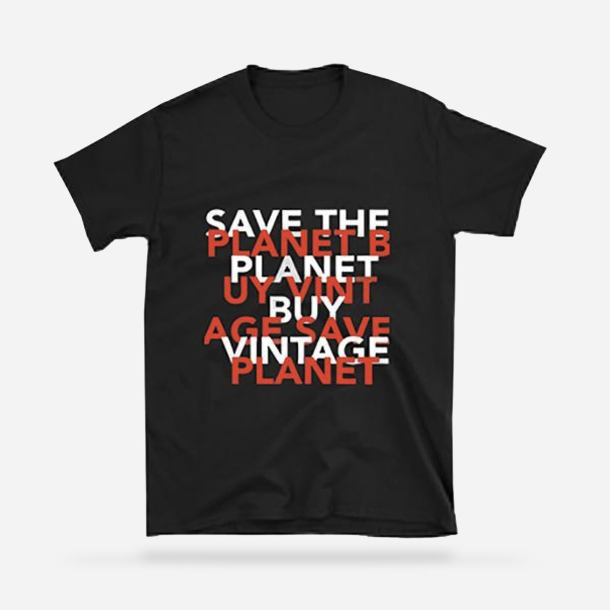 Save the planet t-shirt, black tee