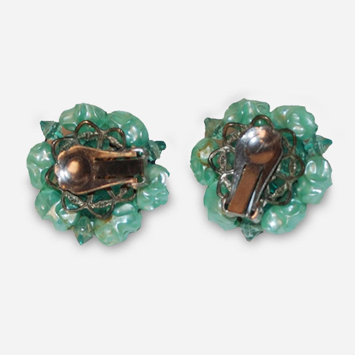 1950s cluster bead earrings
