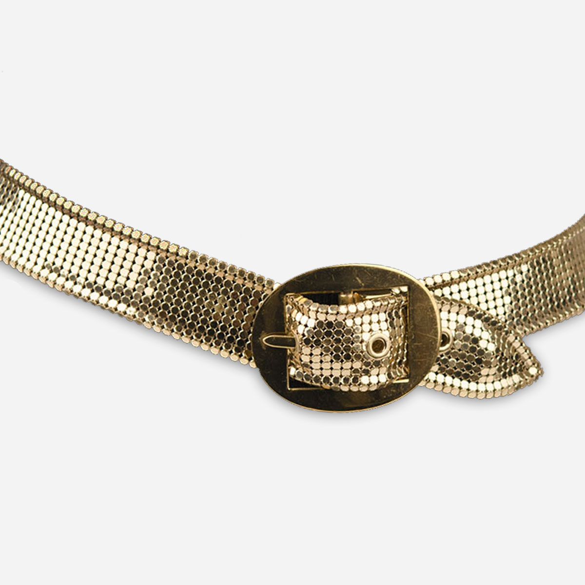 gold mesh sash belt with gold metal buckle