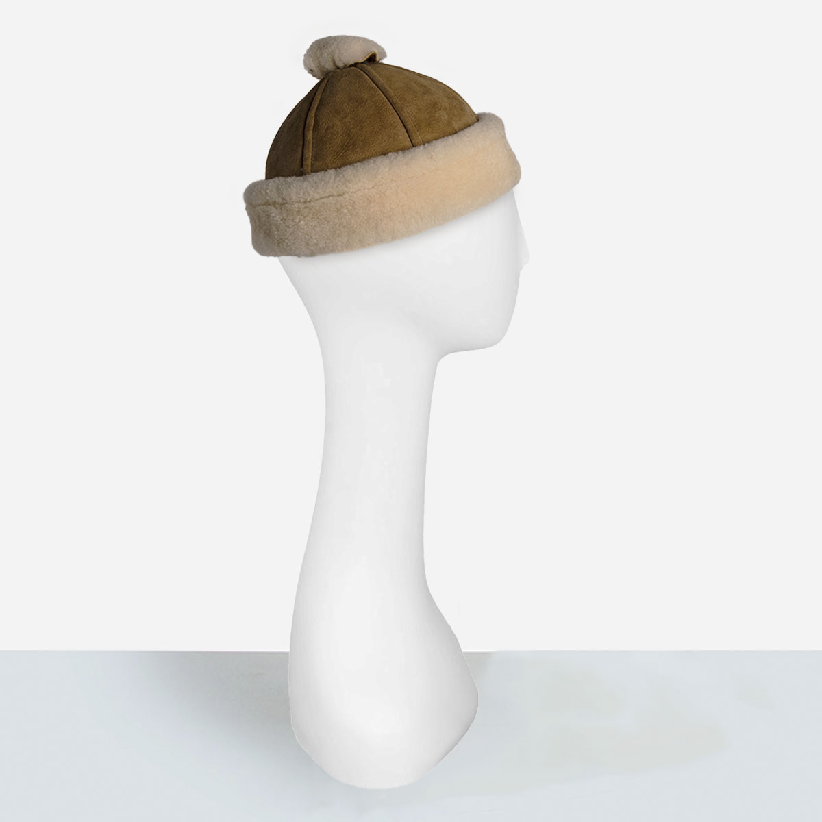 women's tan shearling cap