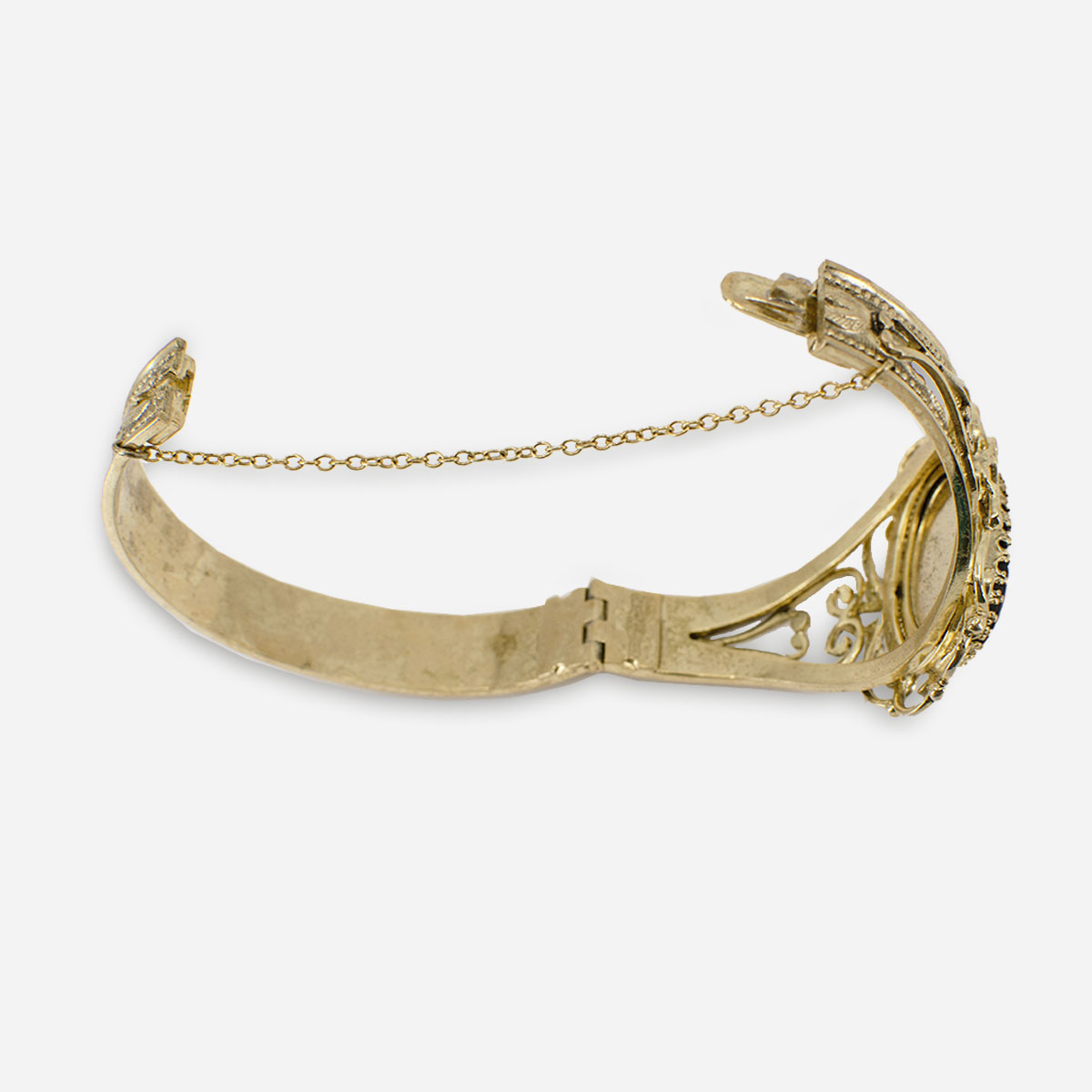 vintage gold bracelet safety cha