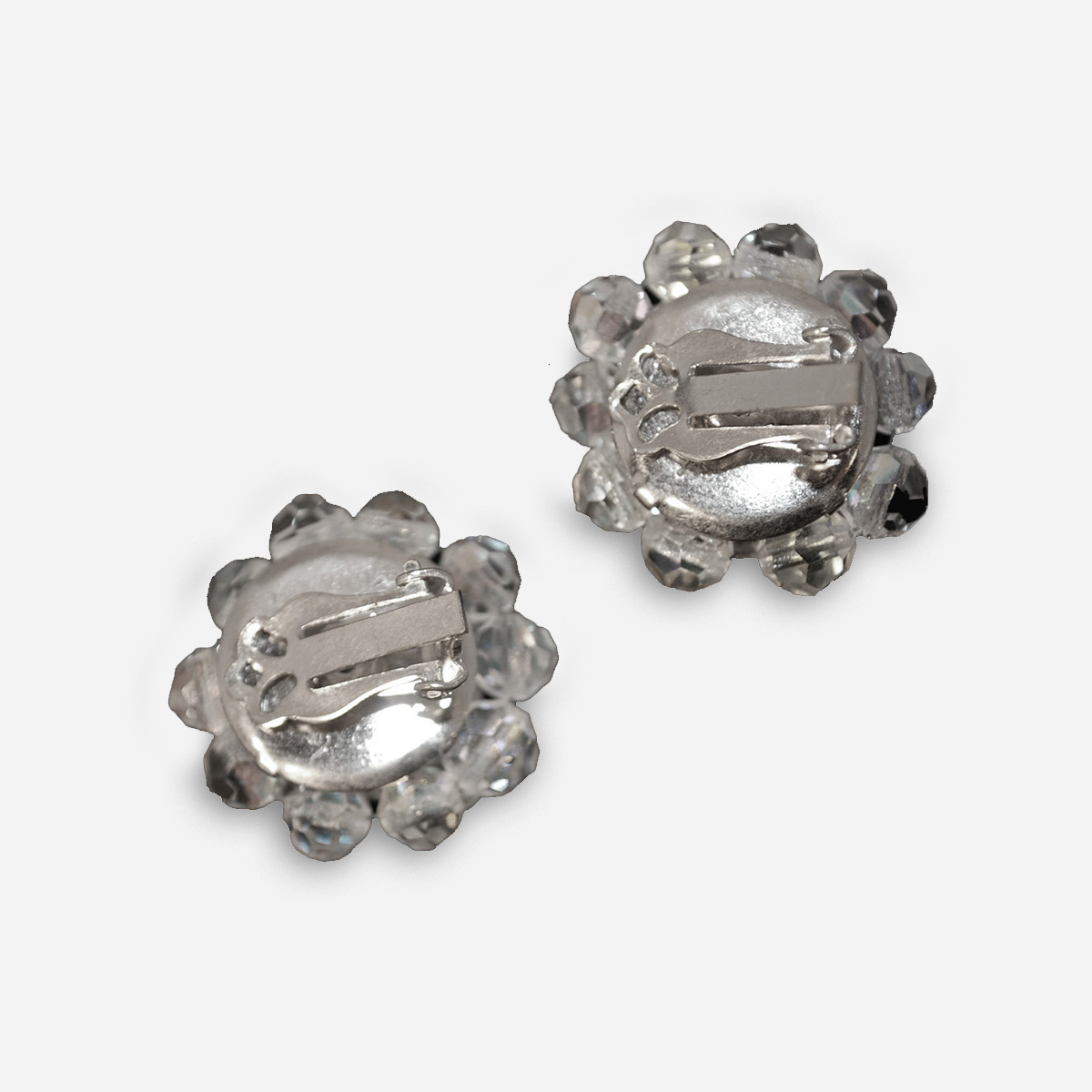 vtg 1950s crystal bead earrings