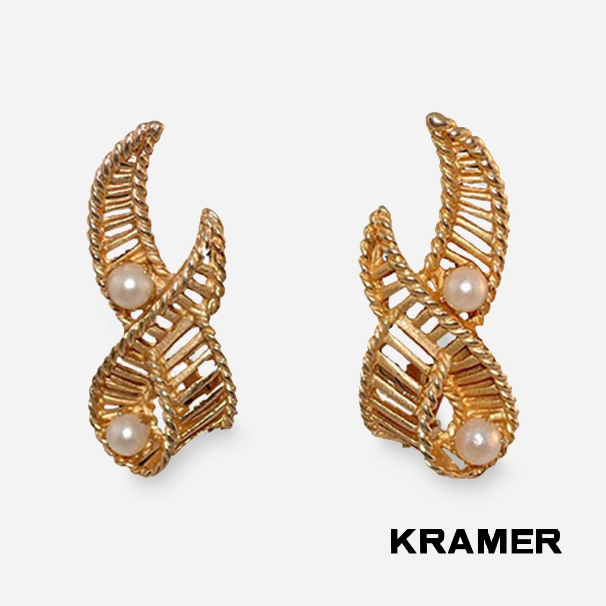 1970s Kramer Faux Pearl Earrings