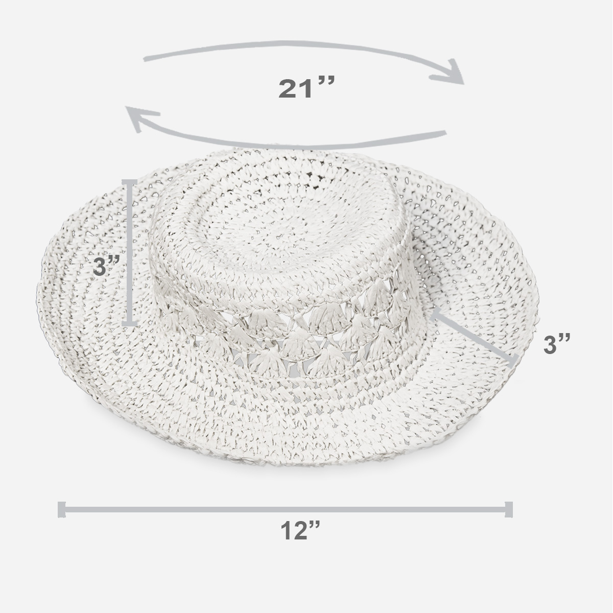 white straw hat size