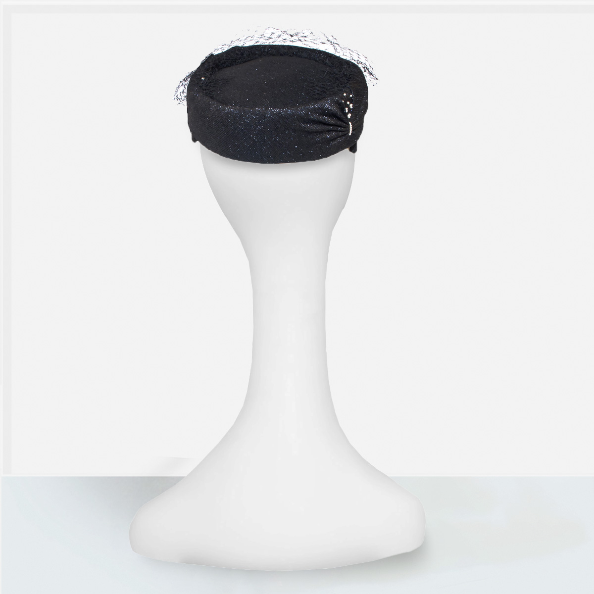1950s Black Cocktail hat