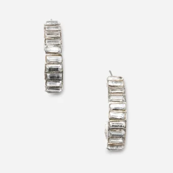 Crystal Bagette Hoop Earrings