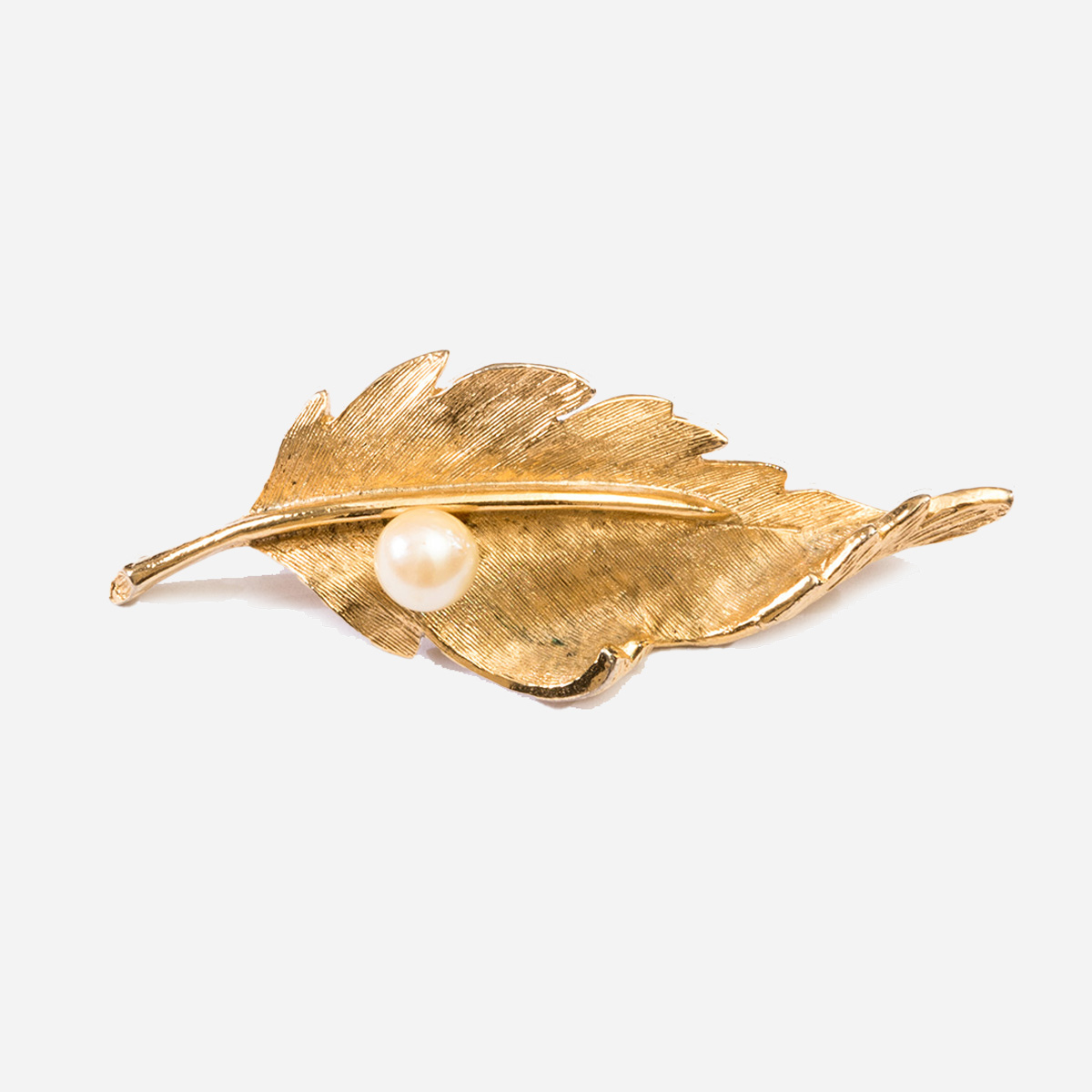 Capri Gold Leaf Pearl Pin