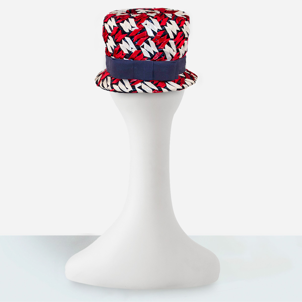 Michell red white blue straw hat