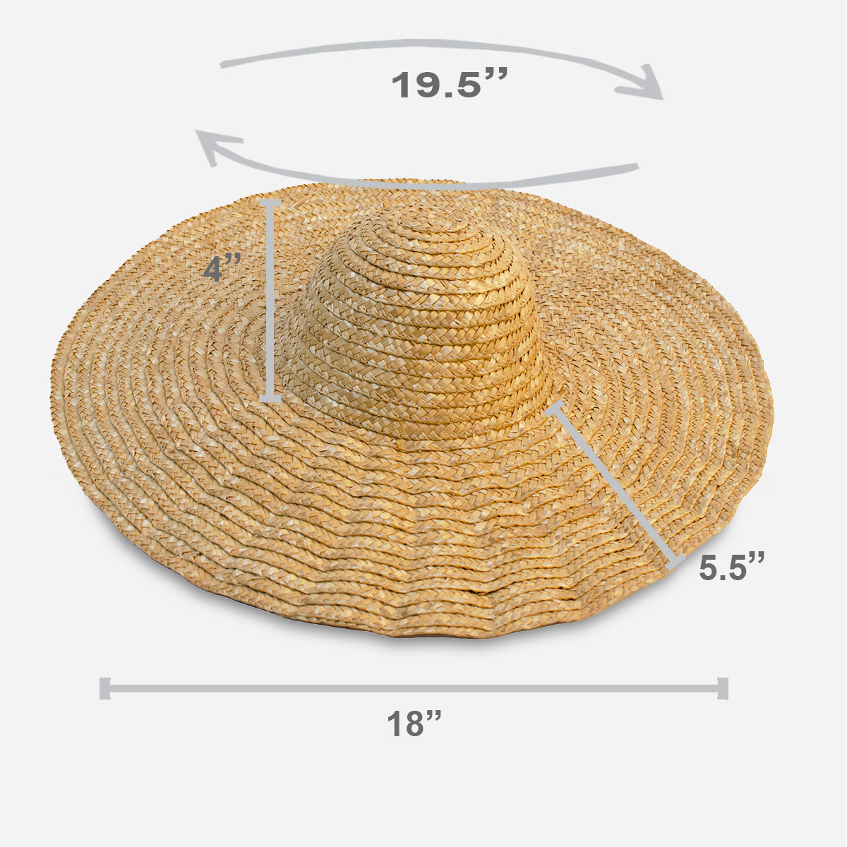 Straw sun hat size