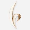 White Enamel Flower pin modernist floral pin