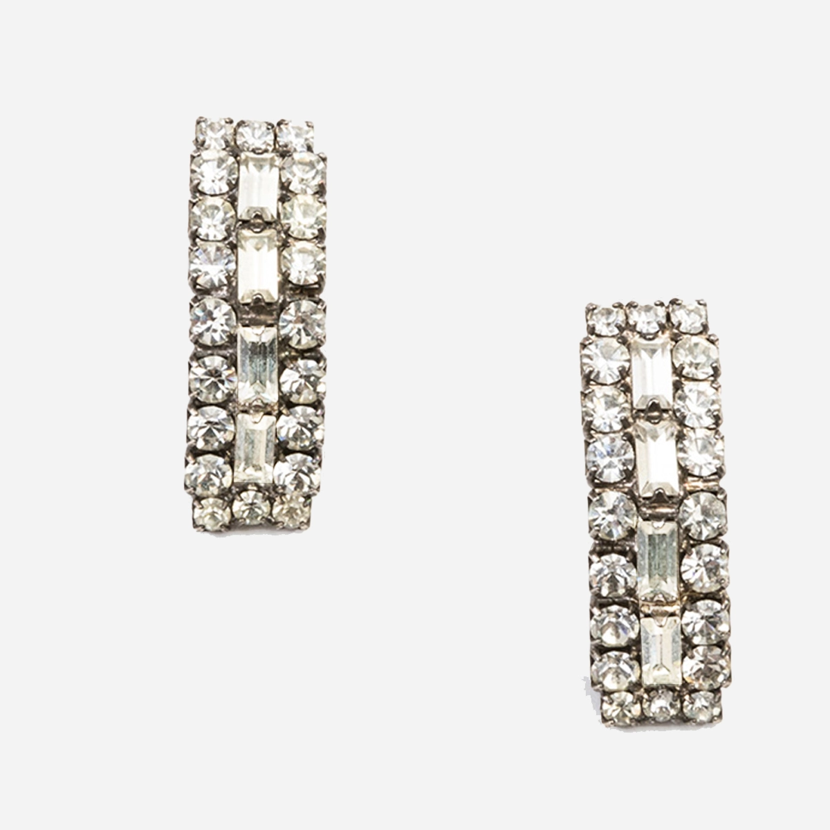 vintage Rhinestone Bar Earrings