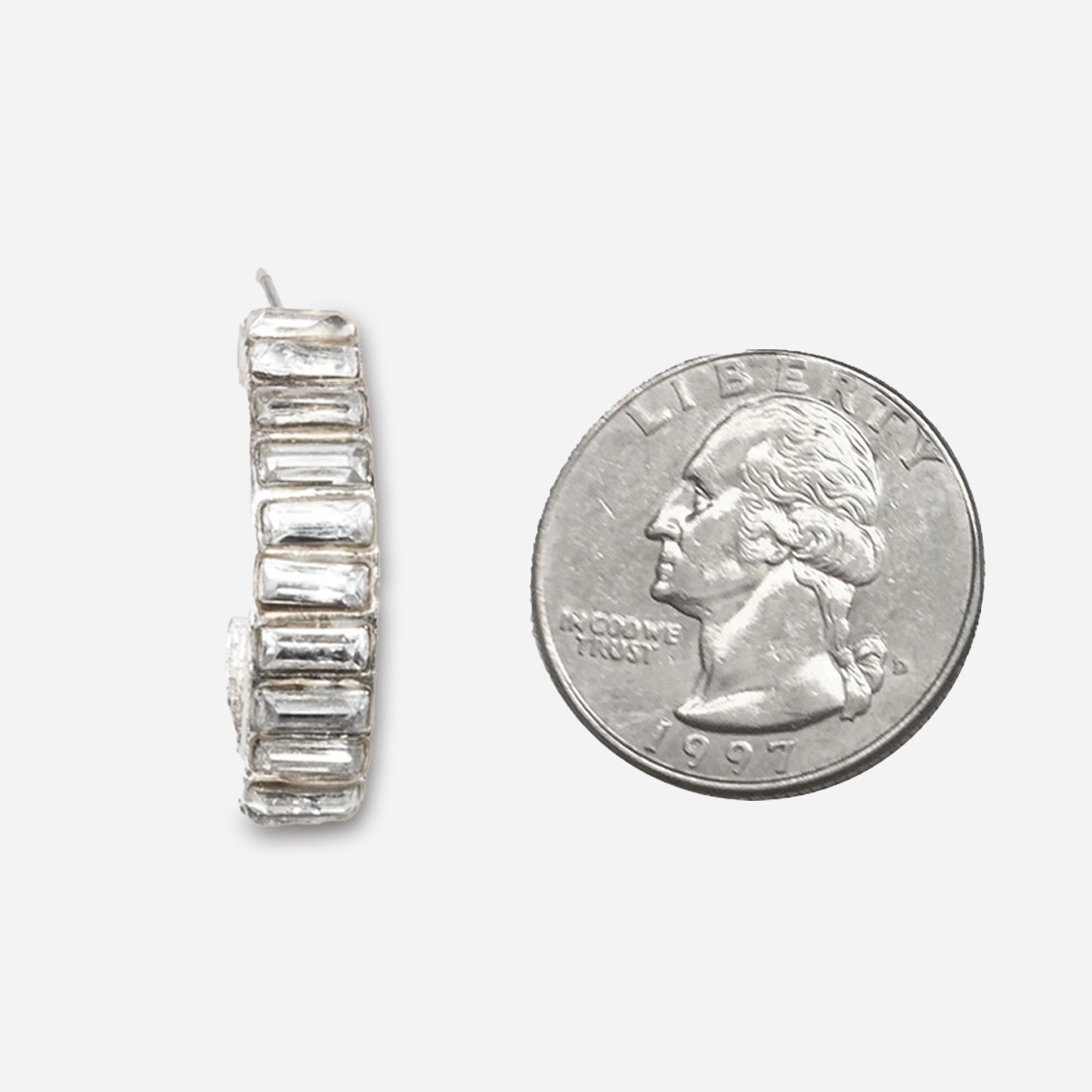 vintage rhinestone baguette earrings