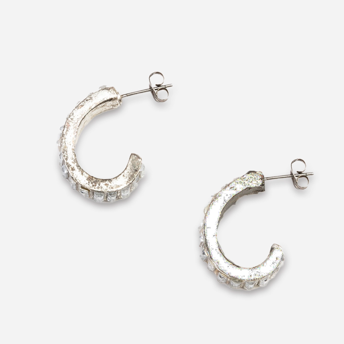 vintage rhinestone hoop earrings