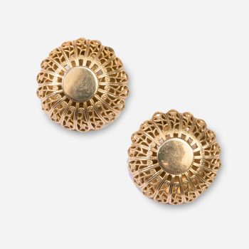 vintage gold button earrings