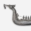 Nielloware Dragonboat brooch silver dragon