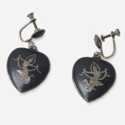 siam silver heart earrings