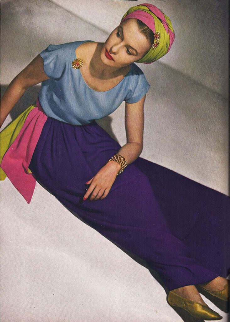 Glamour magazine 1940s turban, brooches