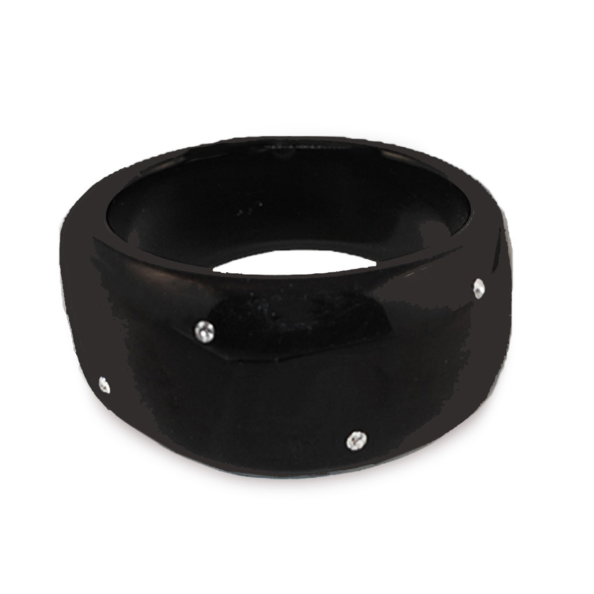 Wide black bangle bracelet