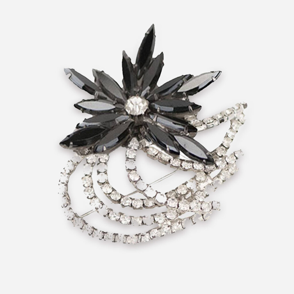 black crystal Brooch