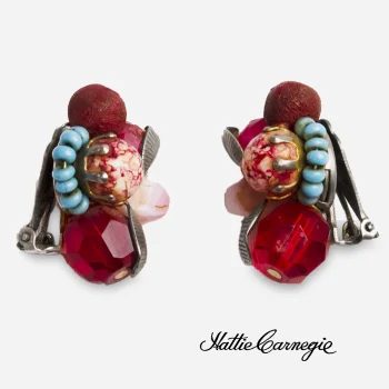 signed Hattie Carnegie Beaded Earrings