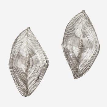 spun wire silver earrings