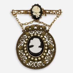 vintage black and gold cameo