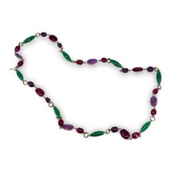 YSL necklace, Multicolor glass beads