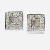 LGA square crystal earrings
