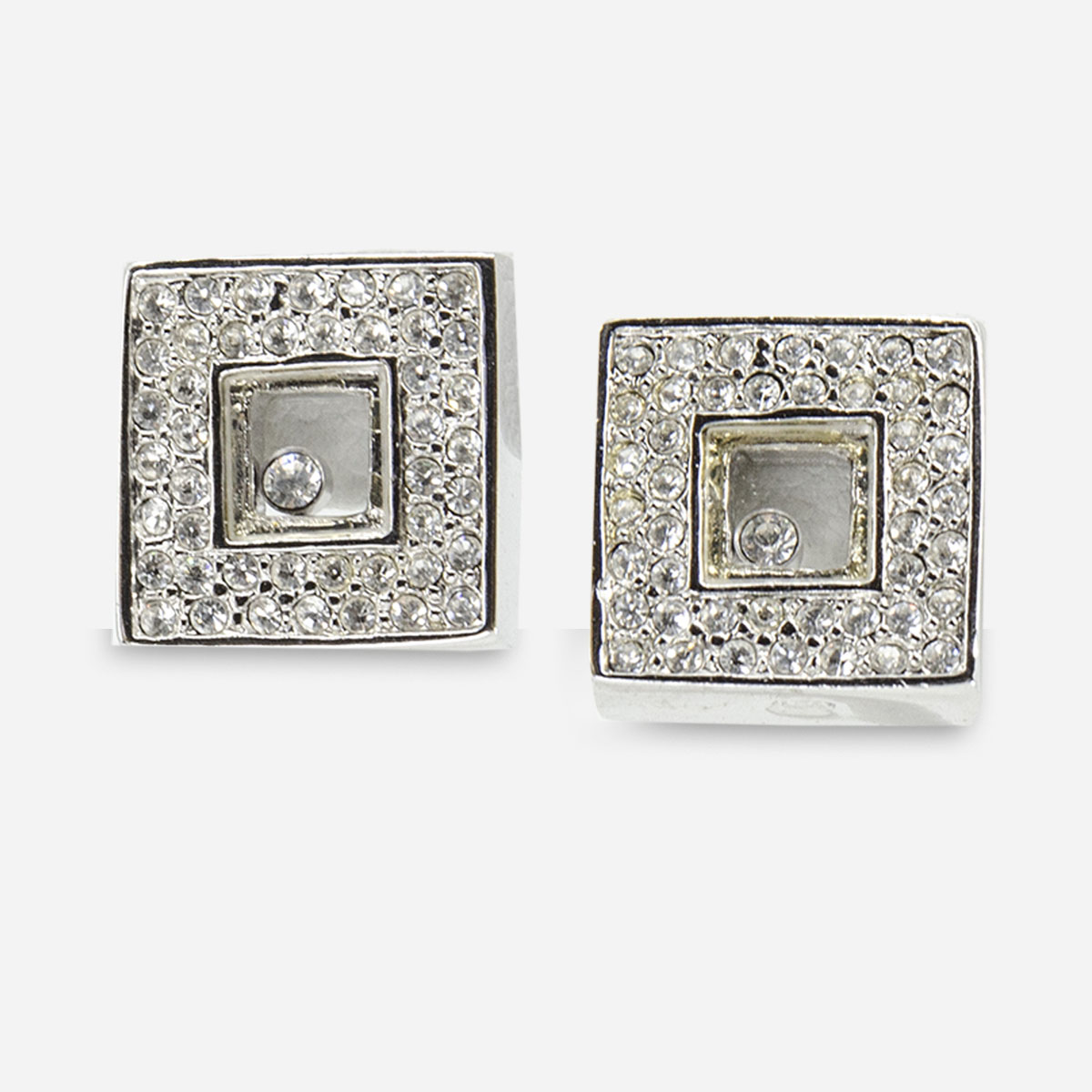 LGA square crystal earrings