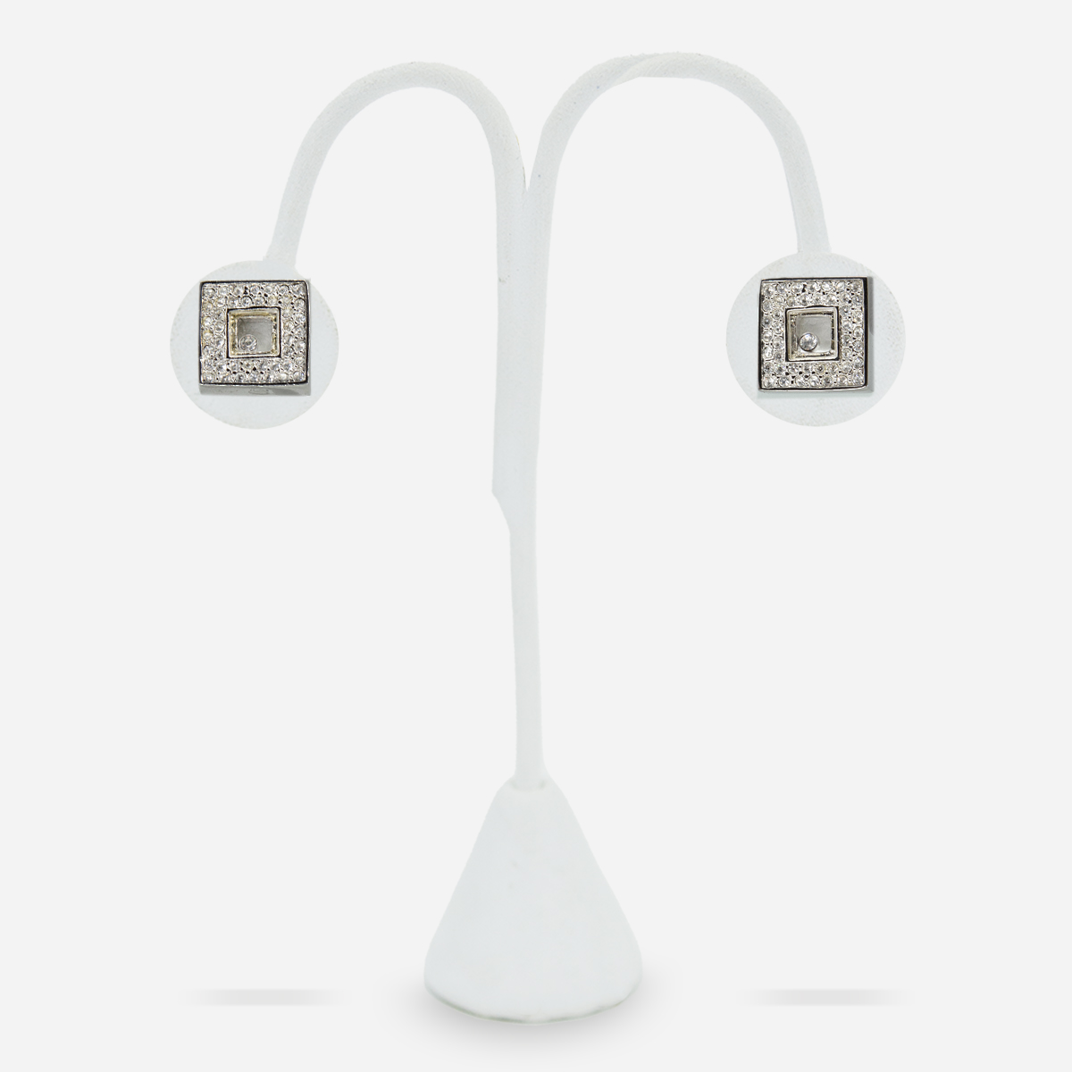 crystal square earrings
