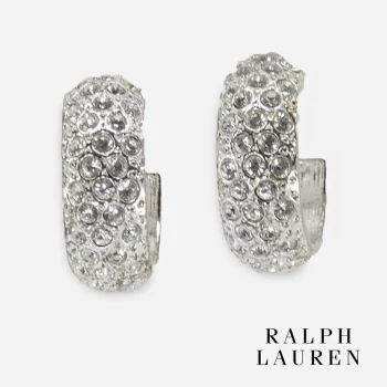 Signed Ralph Lauren Crystal hoop earrings