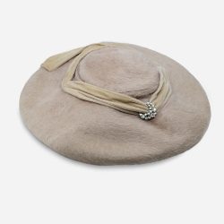 Taupe platter hat